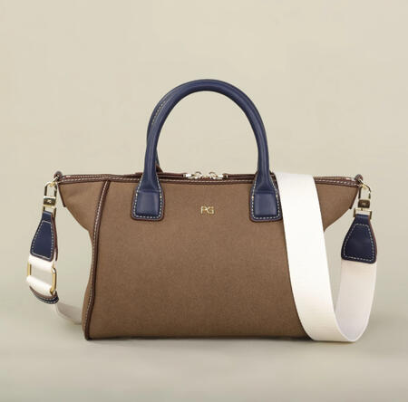 Elegant brown handbag with strap for women